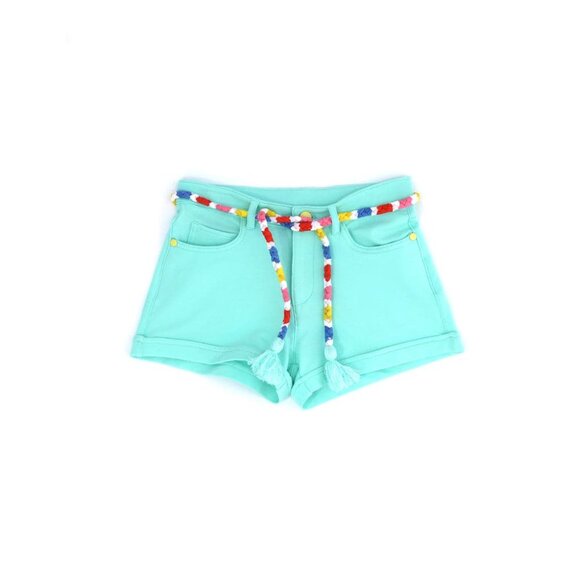 TASSEL BELT GREEN BEACH SHORTS FOR GIRLS - Picture 2 of 6
